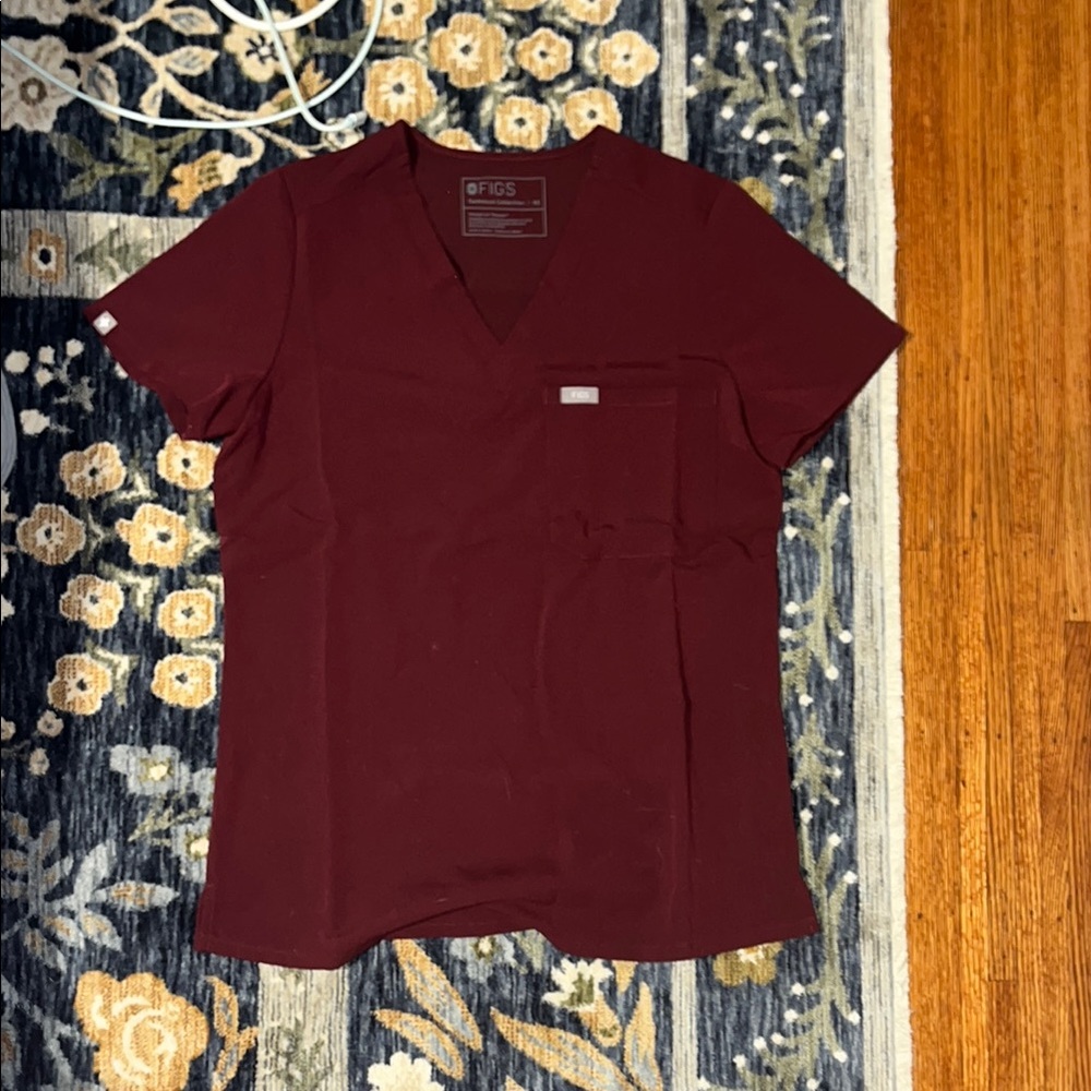 Figs caterina one top, burgundy, XS